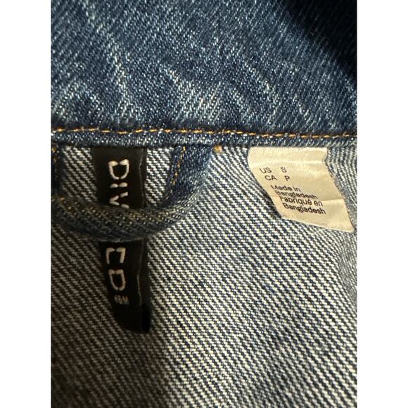 H&M Divided Women's Blue Button Down Long Sleeve Denim Jeans Coat Jacket Size S - Picture 3 of 4